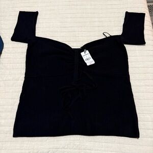 Express Black Off-Shoulder Top